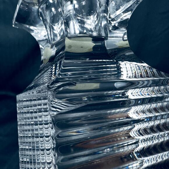 Val St Lambert Crystal Laslo Metropolis Candlestick Candle Holder Glass Decor - Picture 11 of 15